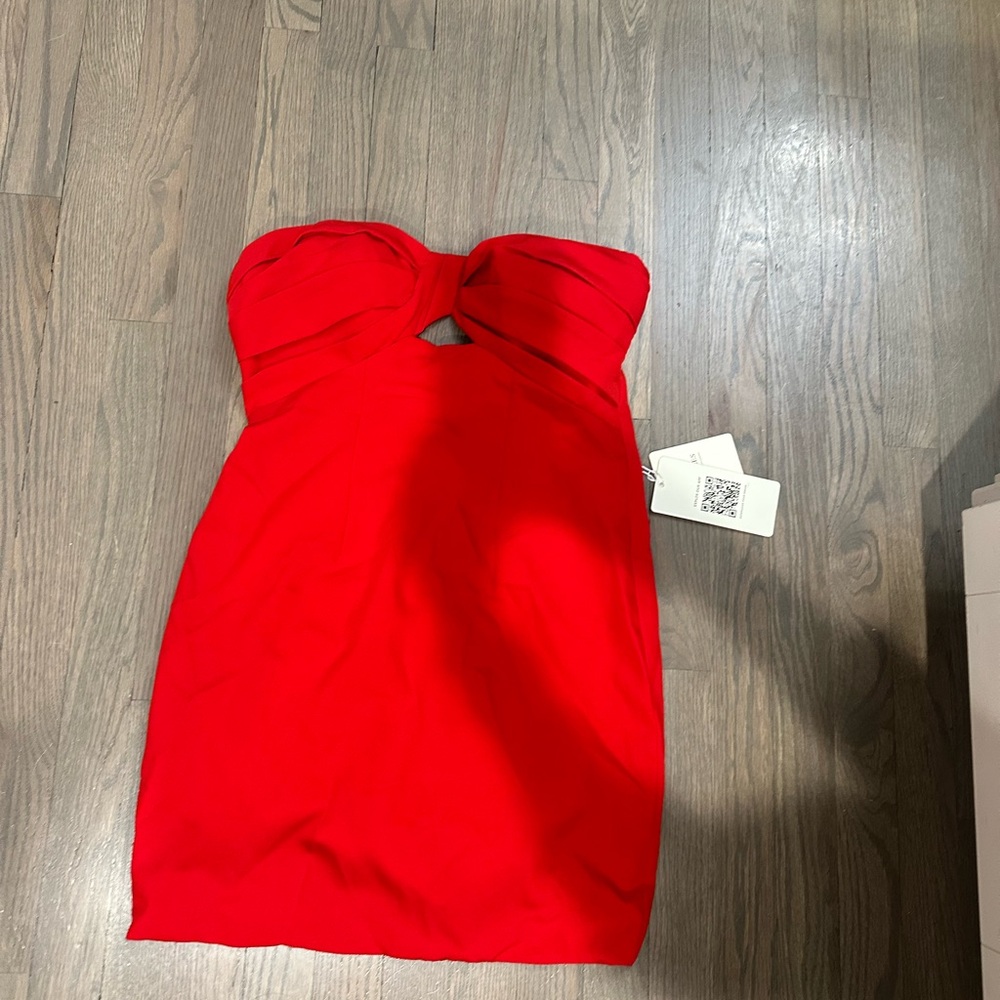 STYLUS Vibrant Red Strapless Dress